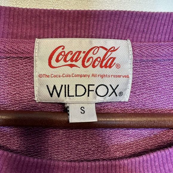 Wildfox Oversized Sweatshirt Small Coca-Cola Smiley Face Coke Roadtrip Purple - Picture 8 of 10